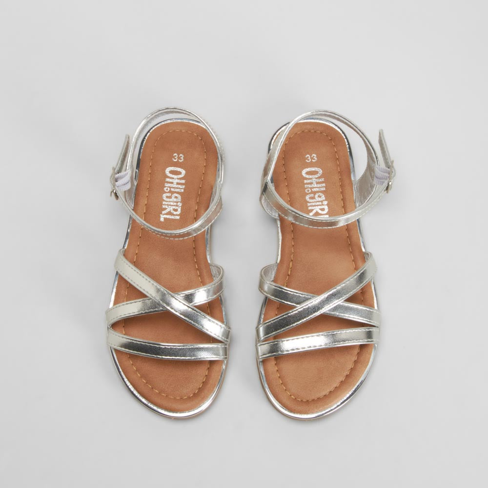 Sandalia abierta tiras beige OH GIRL!