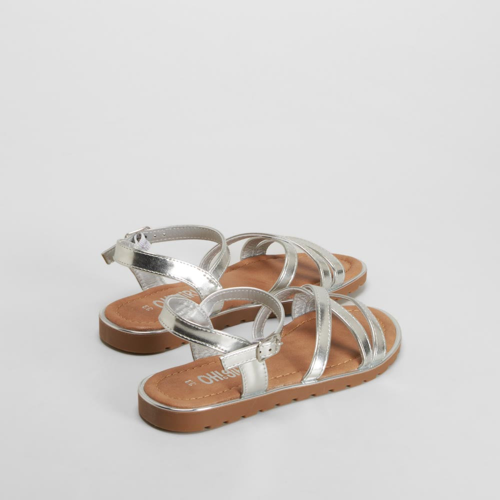 Sandalia abierta tiras beige OH GIRL!