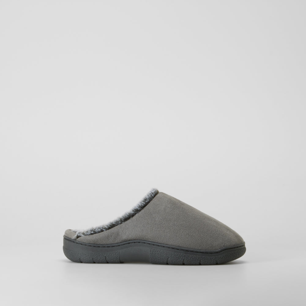 Zapatilla de casa microfibra pelo gris OLYNE
