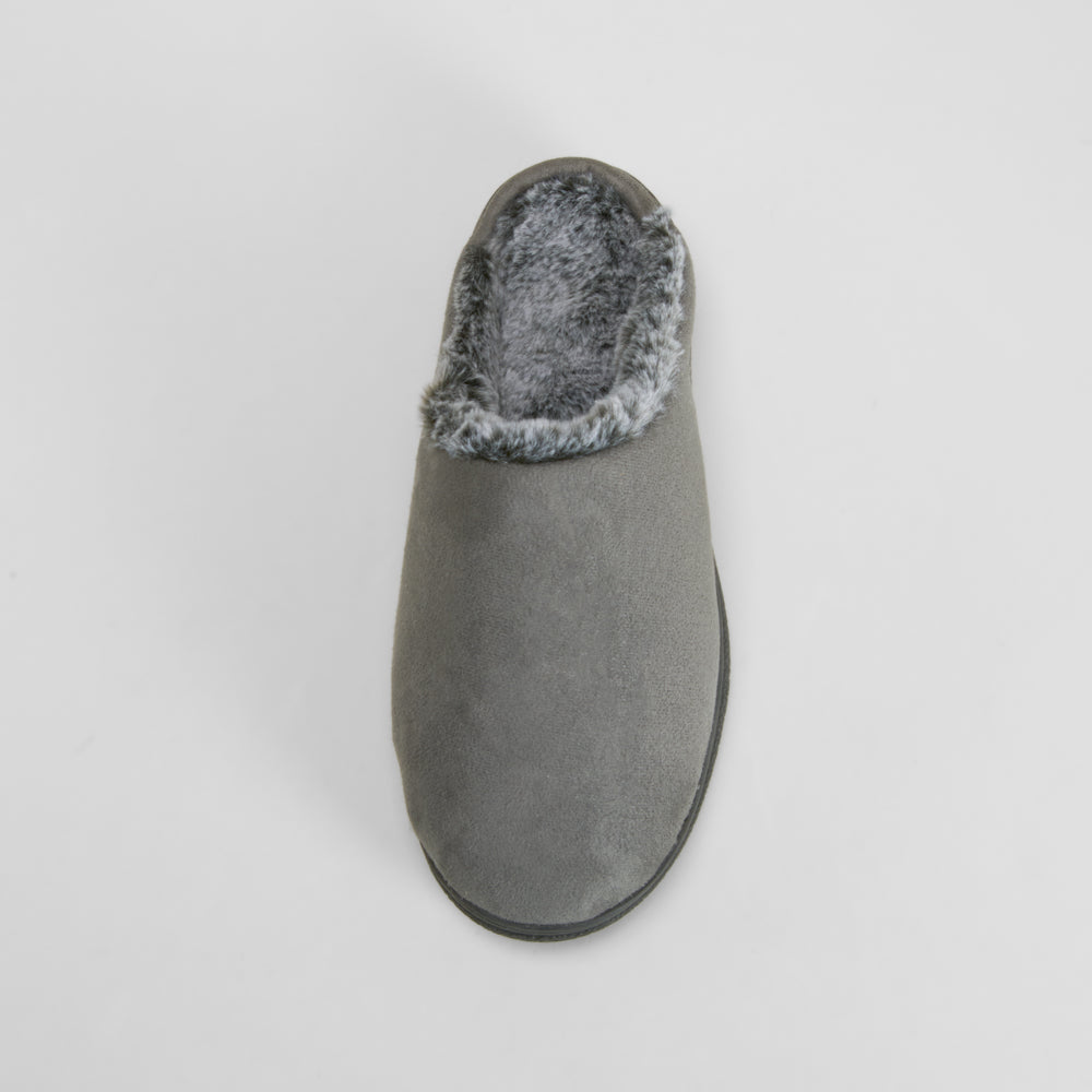 Zapatilla de casa microfibra pelo gris OLYNE