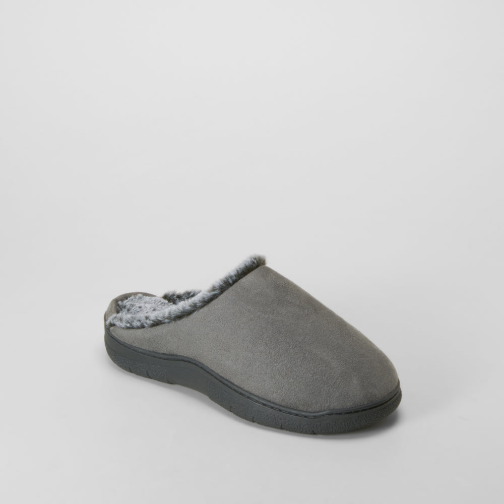 Zapatilla de casa microfibra pelo gris OLYNE