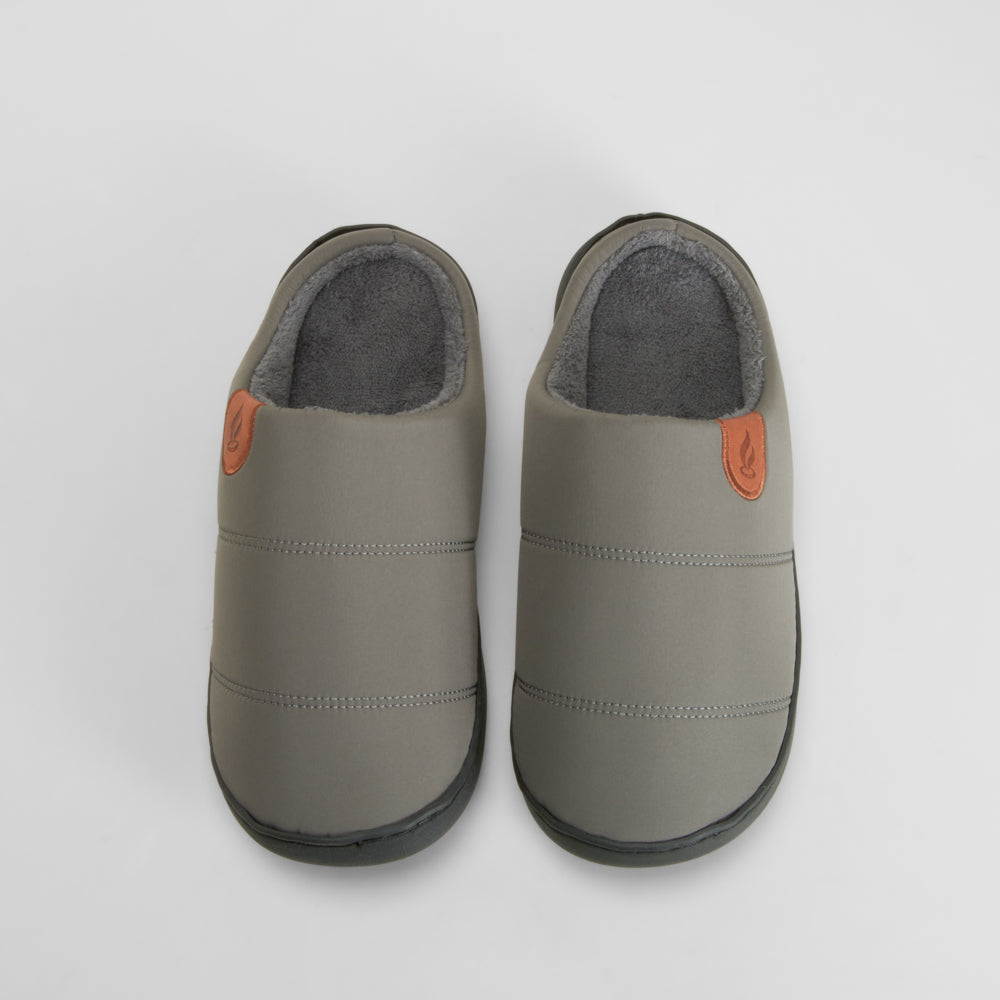 Zapatilla de casa semiabierta nylon gris OLYNE