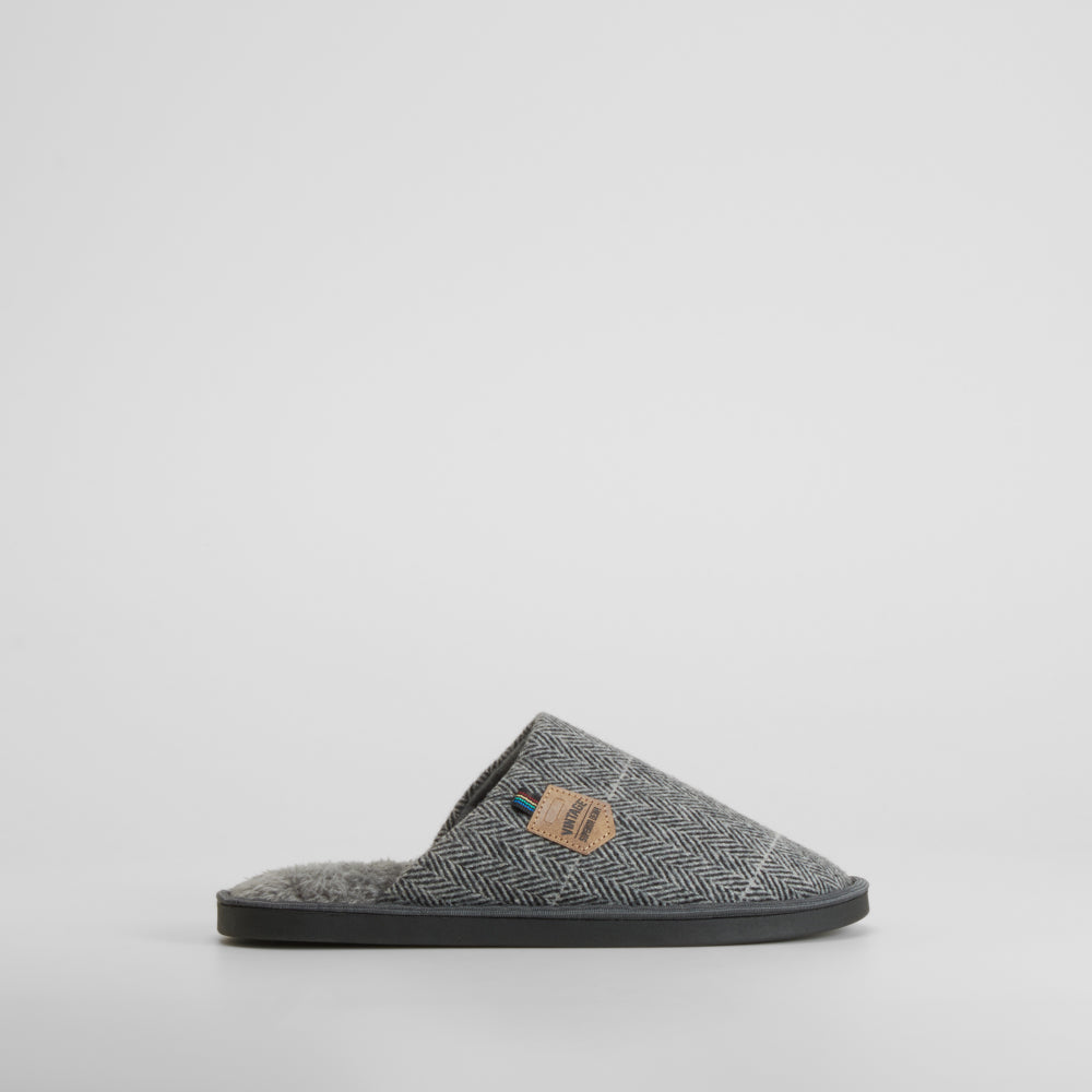 Zapatilla de casa espiga gris OLYNE