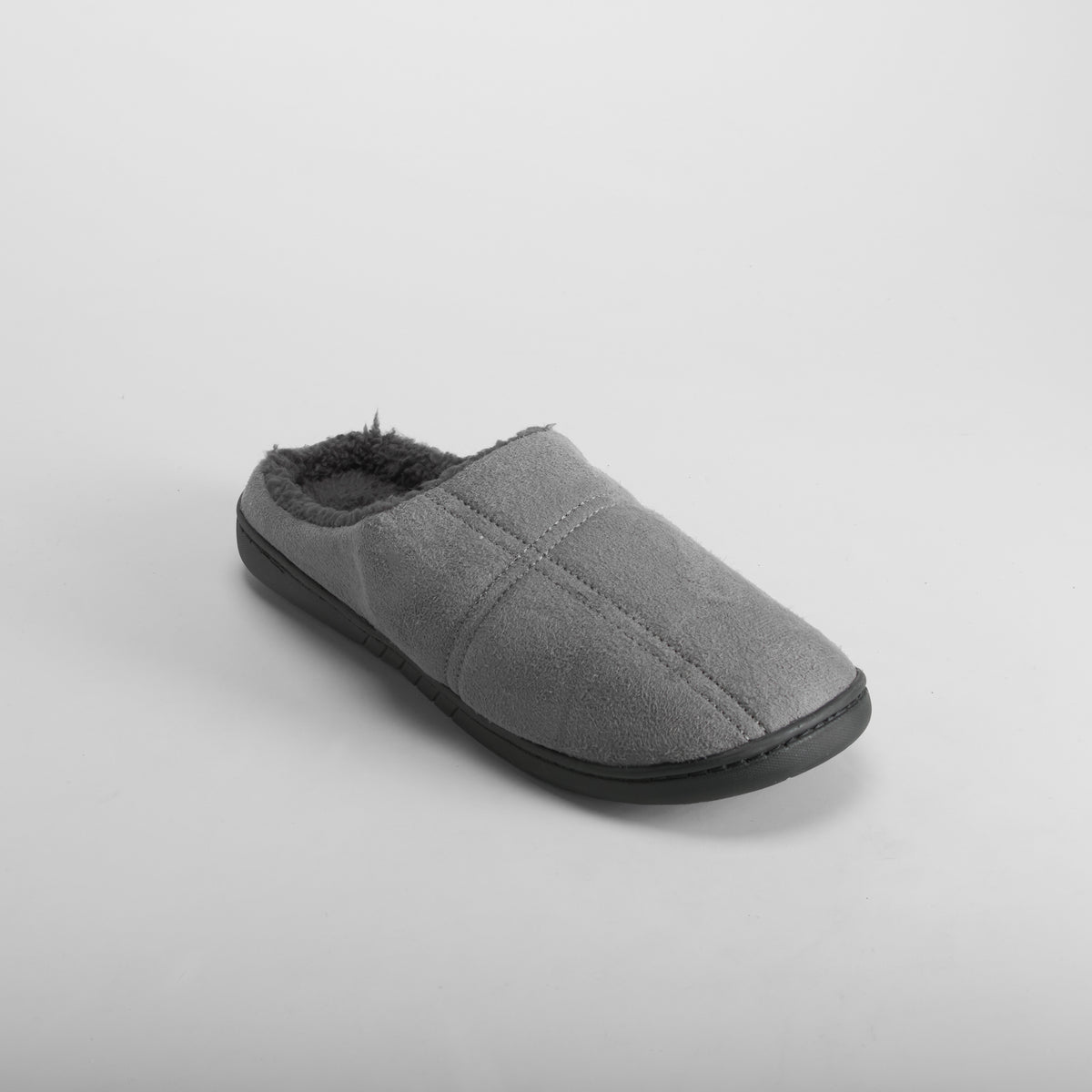 Zapatilla de casa pespuntes gris OLYNE