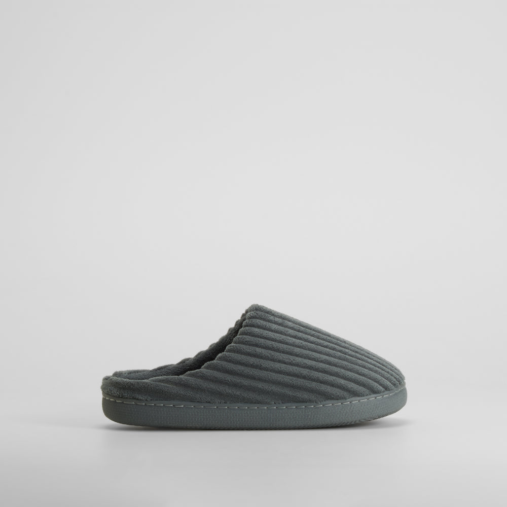 Zapatilla de casa pana gris OLYNE