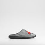 Zapatilla de casa bordado moto gris OLYNE