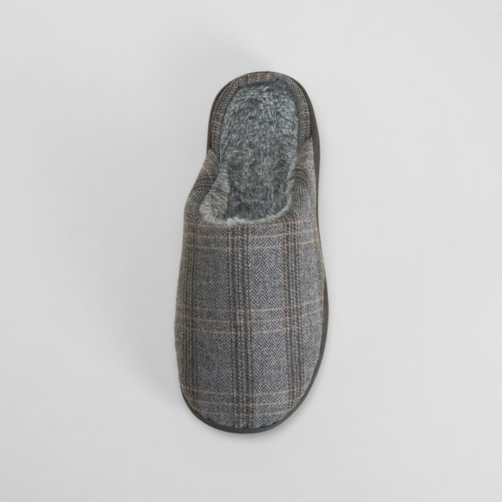 Zapatilla casa cuadros gris OLYNE