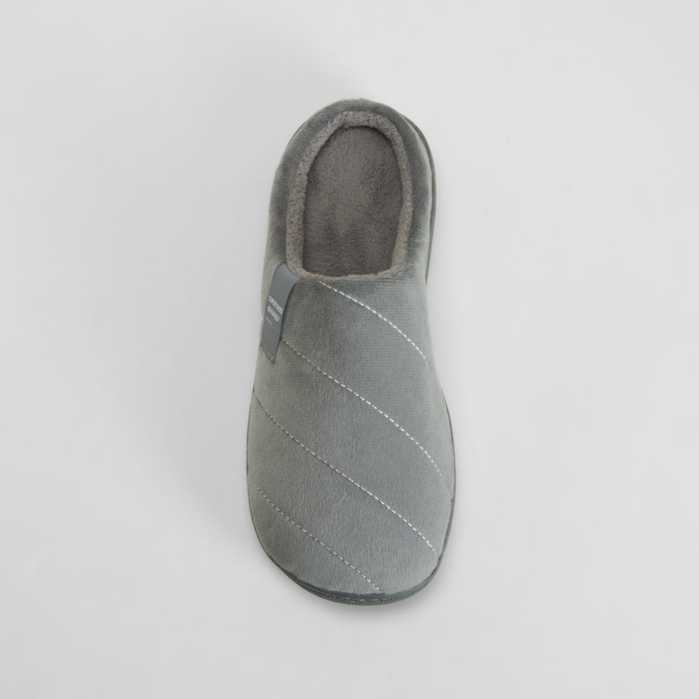 Zapatilla casa pespuntes gris OLYNE