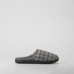 Zapatilla de casa diseño cuadros gris OLYNE