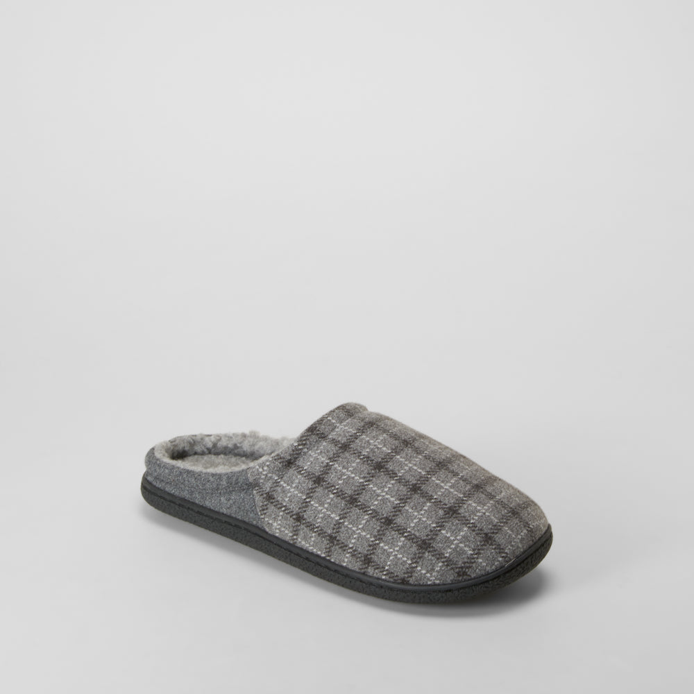 Zapatilla de casa diseño cuadros gris OLYNE