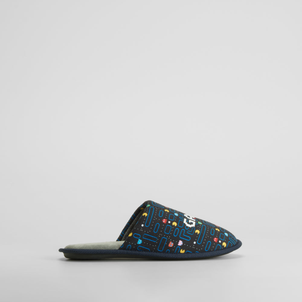 Zapatilla de casa azul estampada game OLYNE