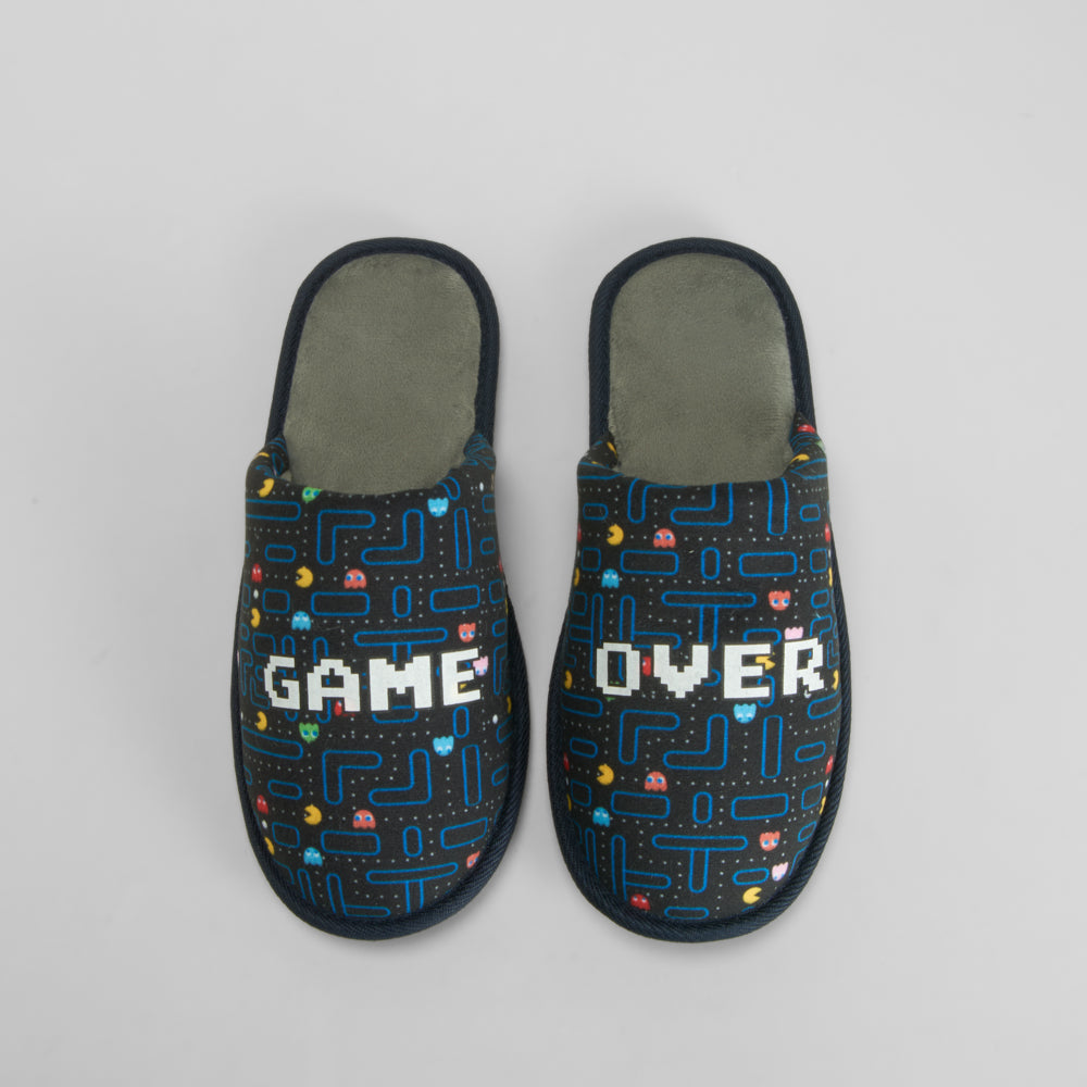 Zapatilla de casa azul estampada game OLYNE