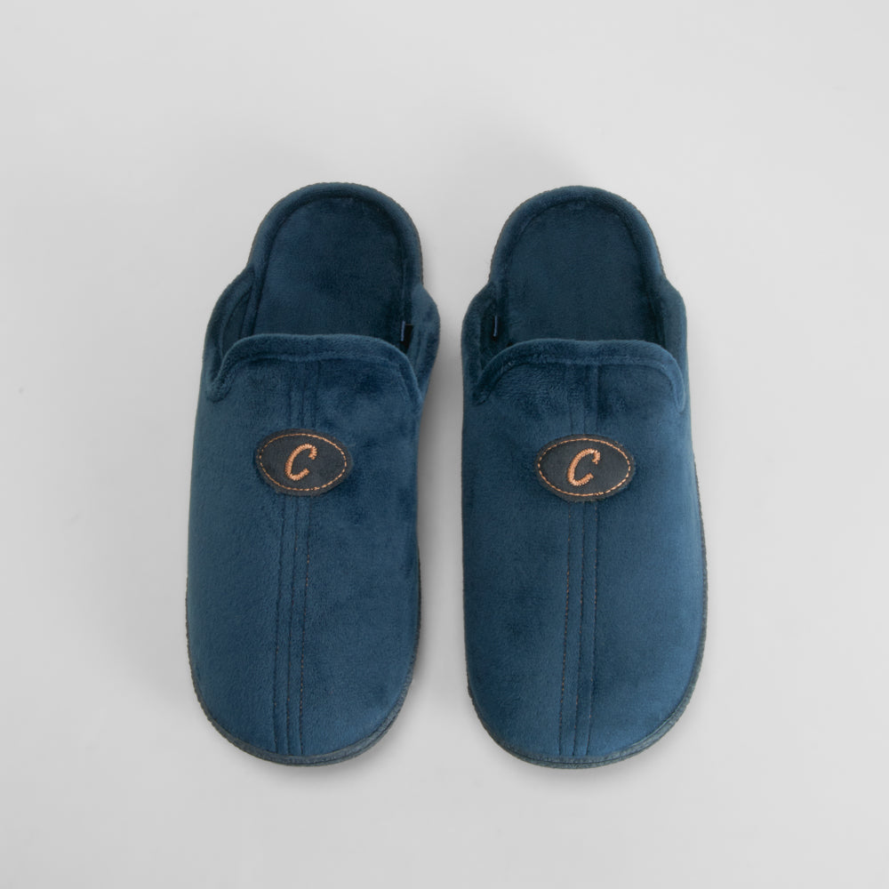 Zapatilla de casa destalonada azul OLYNE