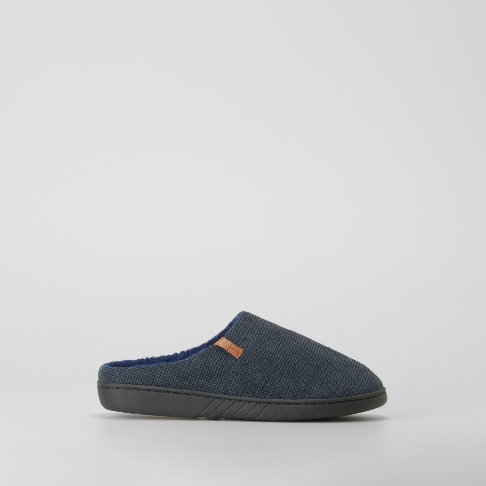 Zapatilla de casa textura azul OLYNE