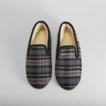 Zapatilla de casa cerrada cuadros gris OLYNE