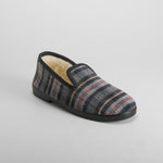 Zapatilla de casa cerrada cuadros gris OLYNE