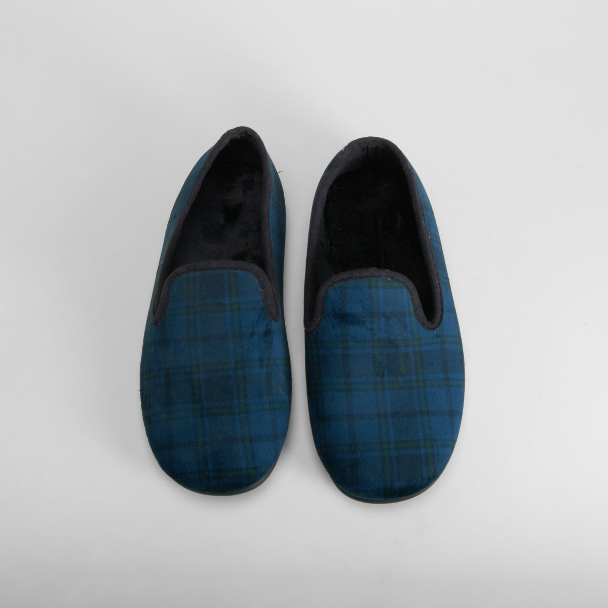 Zapatilla de casa cuadros azul OLYNE