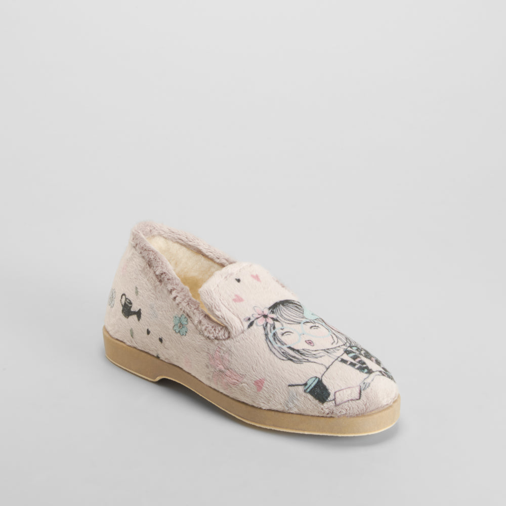 Zapatilla de casa lana diseño gris COMFEET