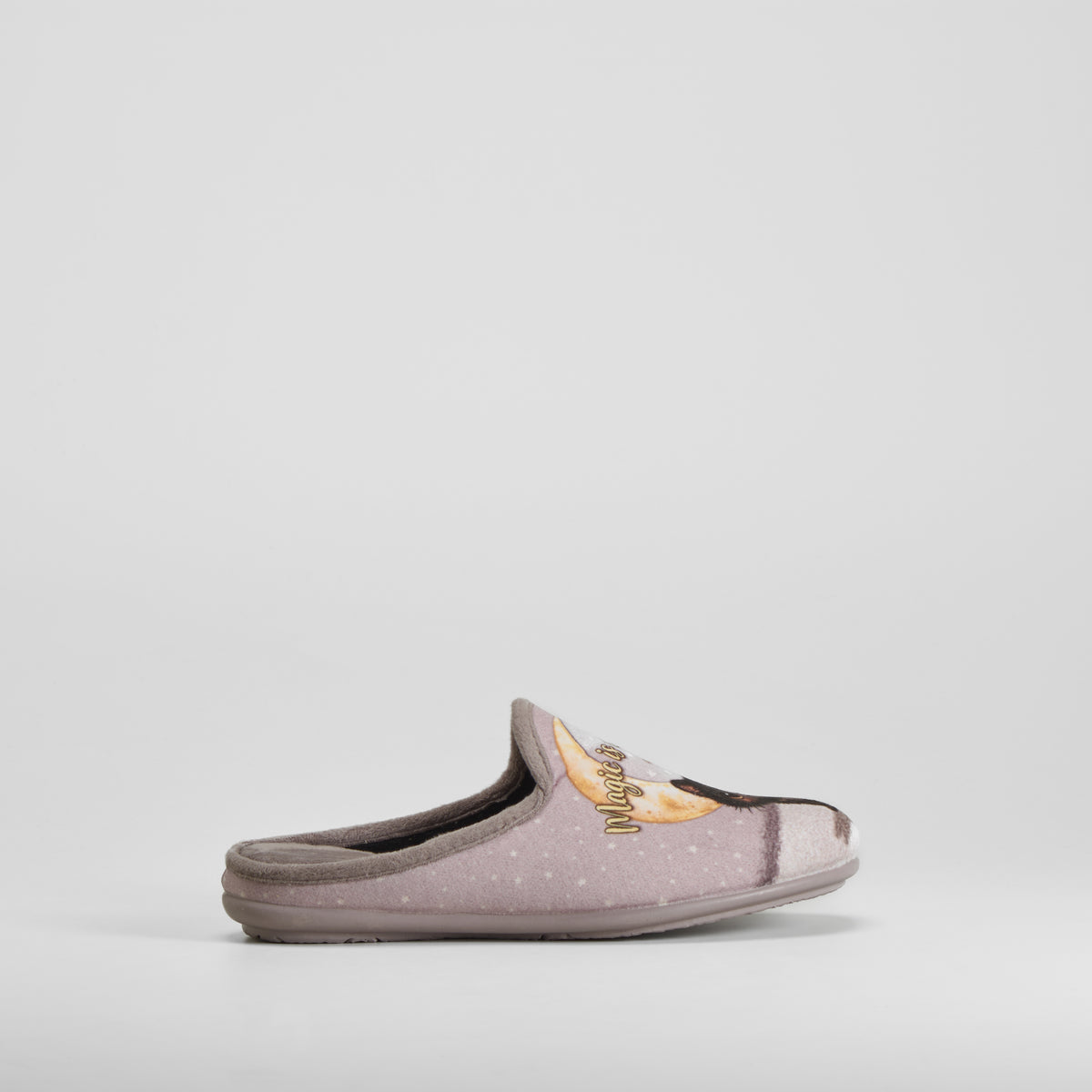 Zapatilla de casa bruja y gato beige OLYNE