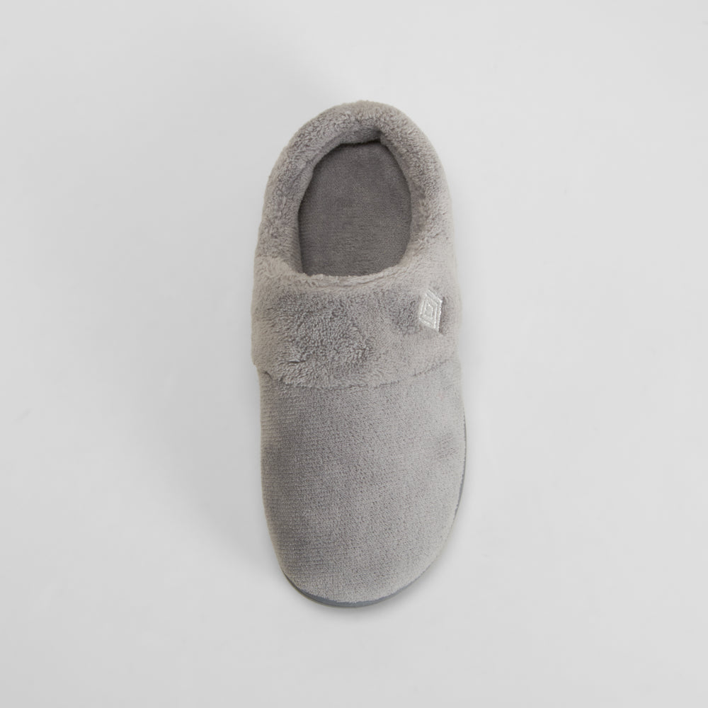 Zapatilla de casa cómoda bordado gris OLYNE