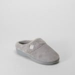 Zapatilla de casa cómoda bordado gris OLYNE