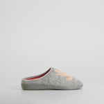 Zapatilla de casa caperucita bordado gris OLYNE
