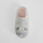 Zapatilla de casa semiabierta gato gris OLYNE