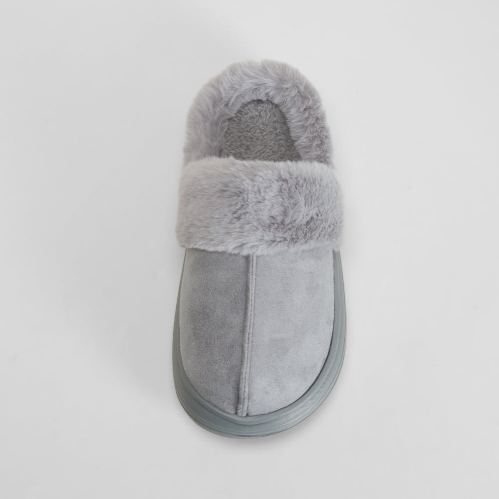 Zapatilla de casa pelo semiabierta gris OLYNE