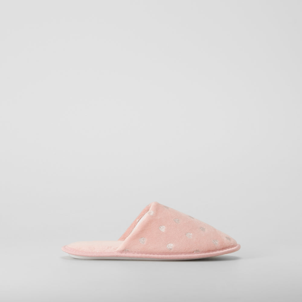 Zapatilla de casa corazones rosa OLYNE