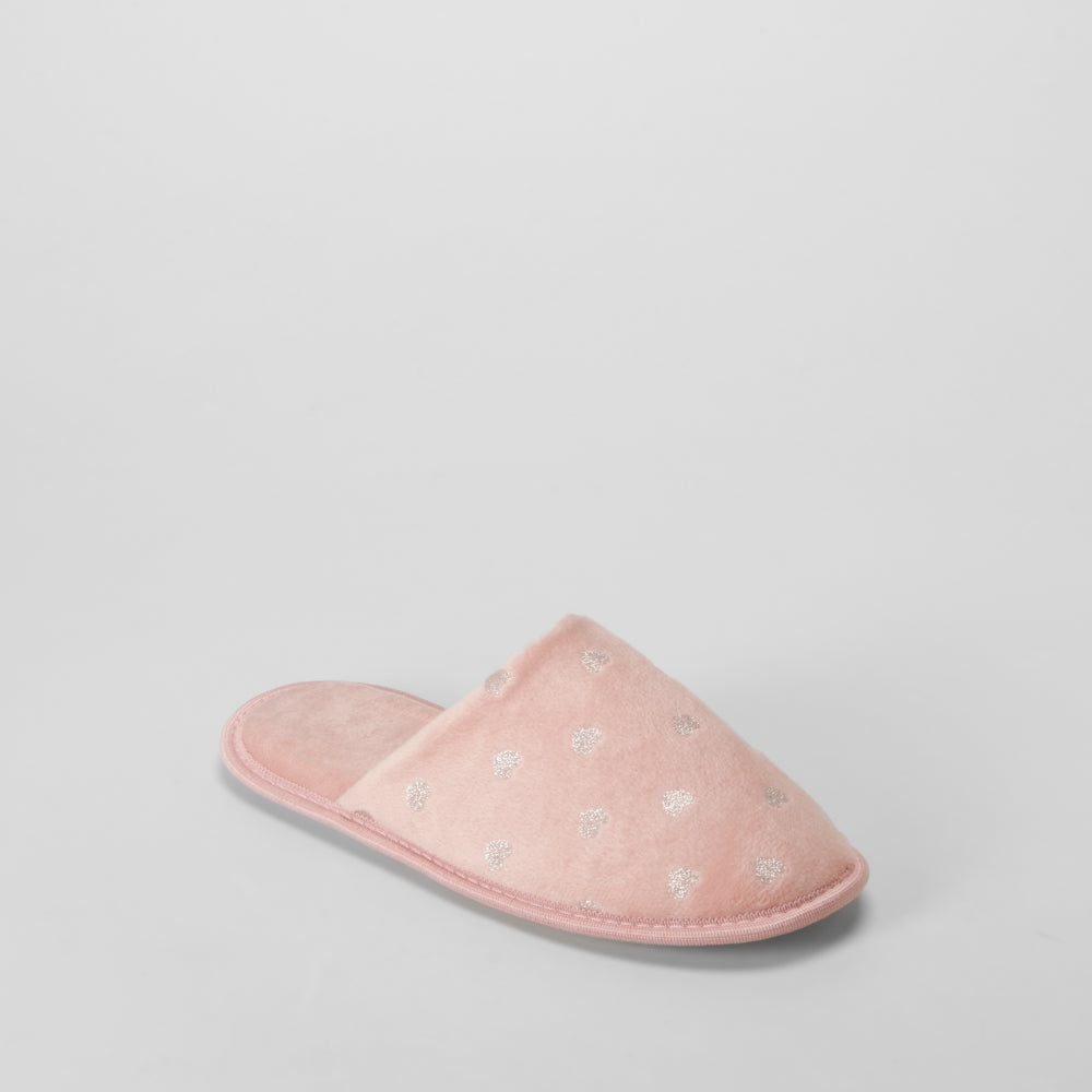 Zapatilla de casa corazones rosa OLYNE