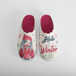Zapatilla de casa Hello Winter rosa OLYNE