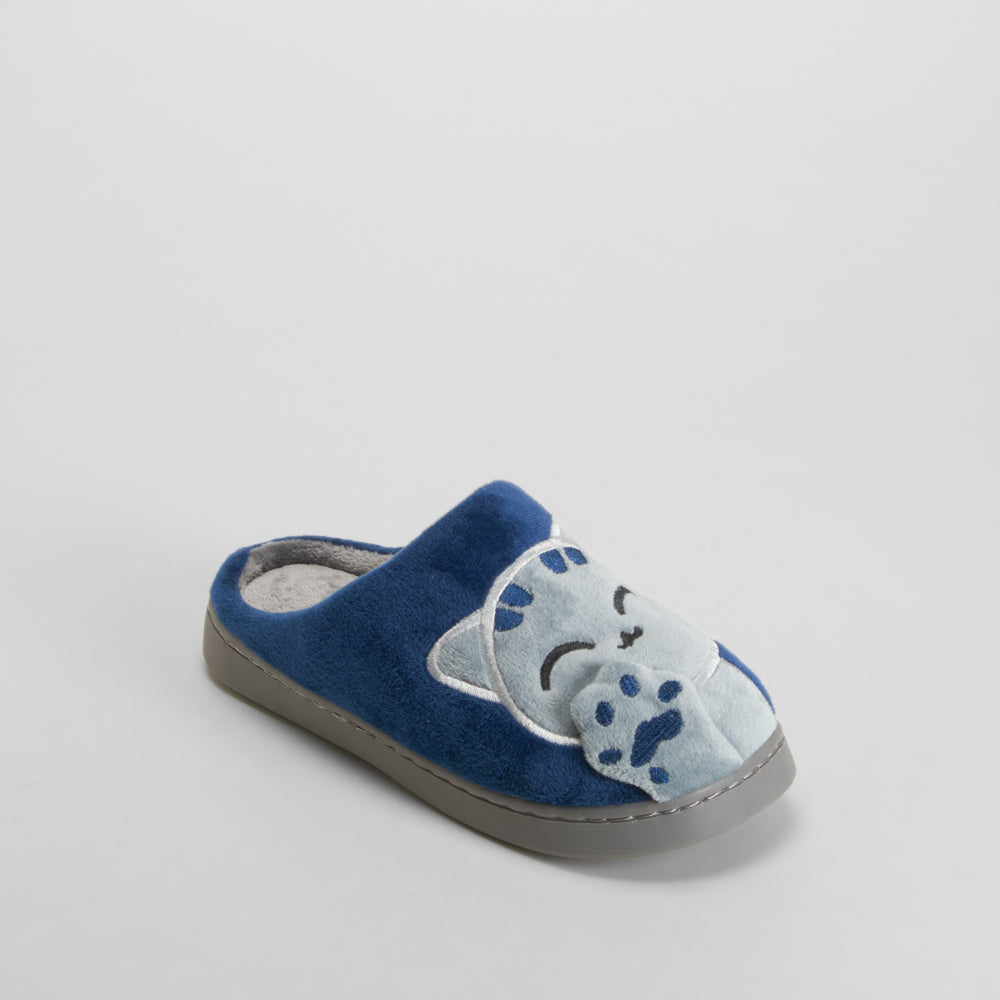 Zapatilla de casa gato azul OLYNE