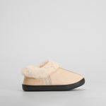 Zapatilla de casa cerrada pelo beige OLYNE
