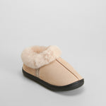 Zapatilla de casa cerrada pelo beige OLYNE