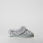 Zapatilla de casa con pelo gris OLYNE