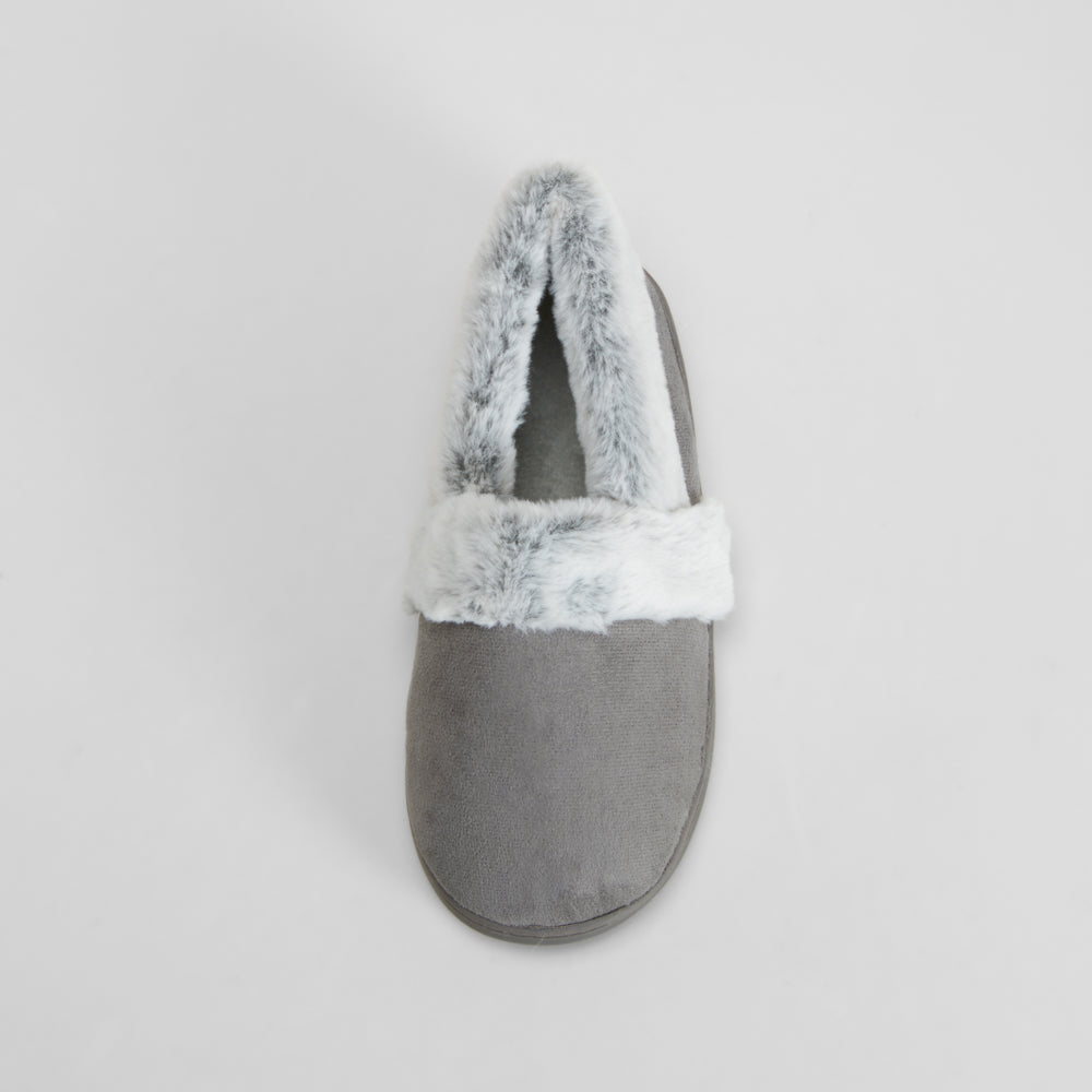 Zapatilla casa forro cálido gris OLYNE