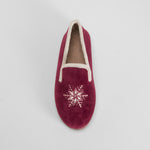 Zapatilla de casa bordado roja OLYNE