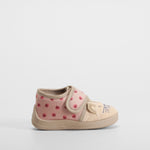 Zapatilla casa velcro bebé tigre rosa OLYNE