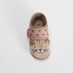 Zapatilla casa velcro bebé tigre rosa OLYNE