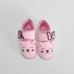 Zapatilla de casa adorno lazo bebé rosa OLYNE