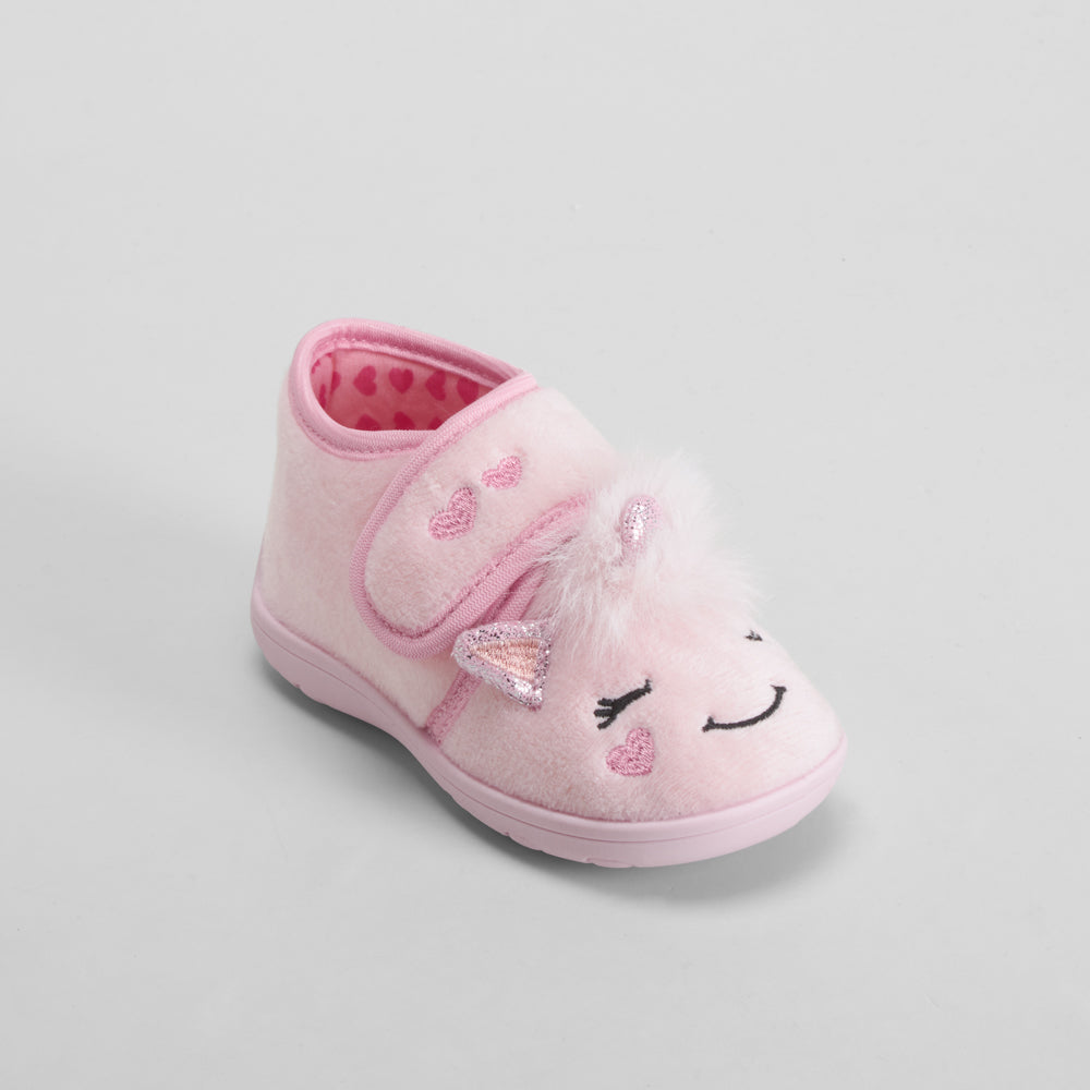 Zapatilla de casa detalles decorativos rosa OLYNE