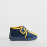 Zapatilla de casa dino velcro bebé azul OLYNE