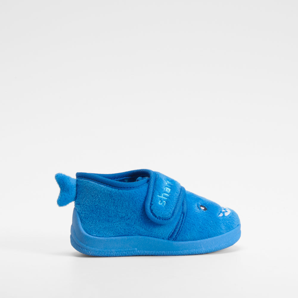 Zapatilla de casa cierre velcro bebé azul OLYNE