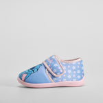 Zapatilla de casa estrellas corazones azul STITCH