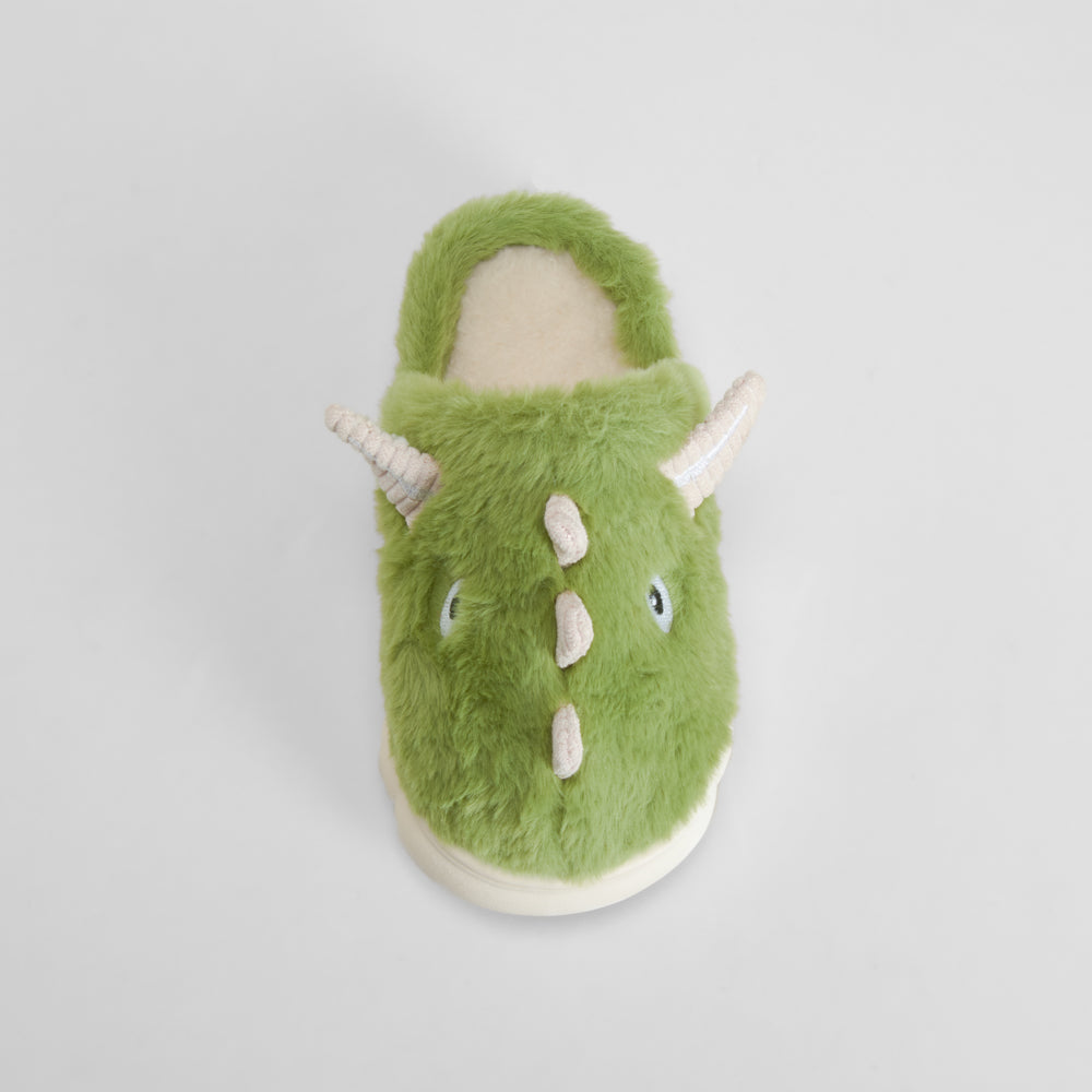 Zapatilla de casa dinosaurio verde OLYNE
