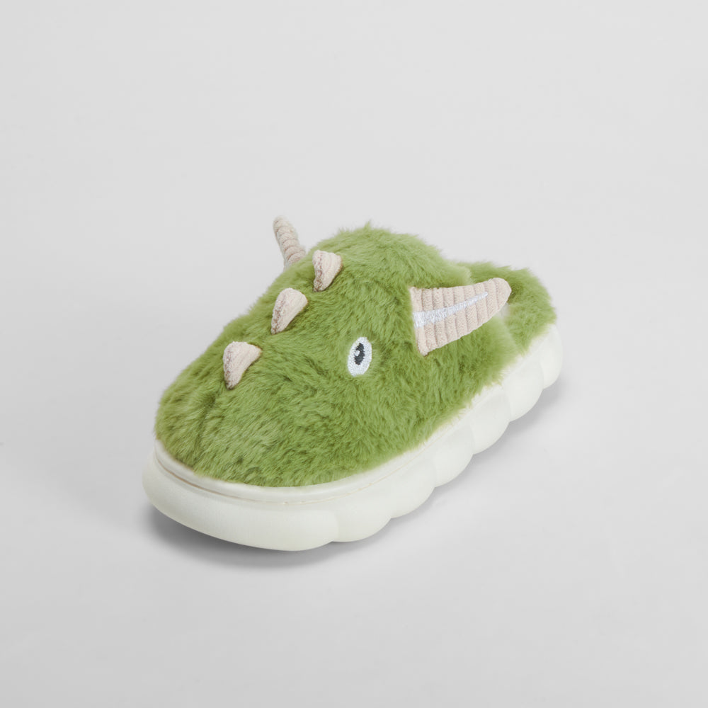 Zapatilla de casa dinosaurio verde OLYNE