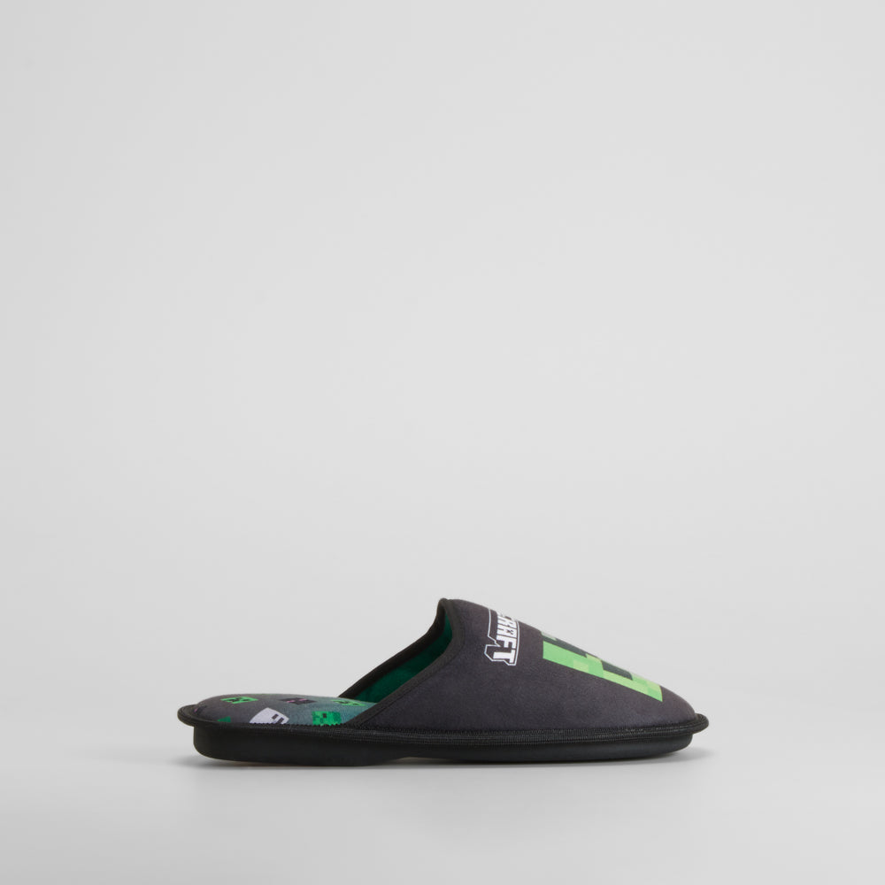 Zapatilla de casa cómoda verde MINECRAFT