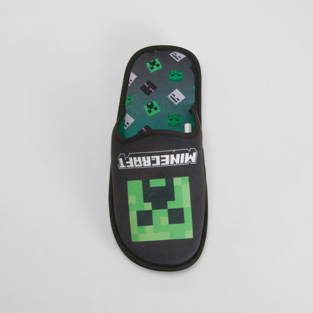 Zapatilla de casa cómoda verde MINECRAFT