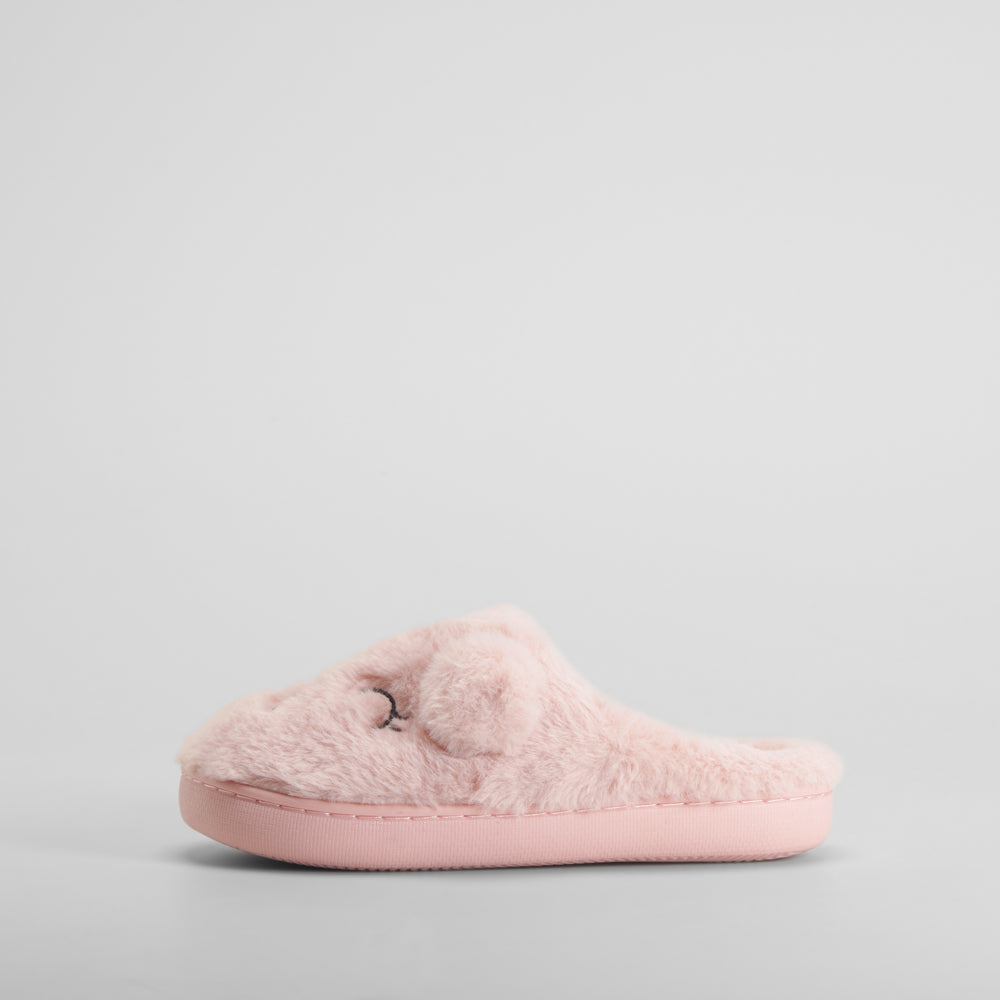 Zapatilla de casa peluche oso rosa OLYNE