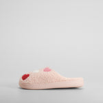 Zapatilla casa borreguito corazones rosa OLYNE